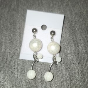 Classic White Pearl Drop Earrings - Women Jewelry